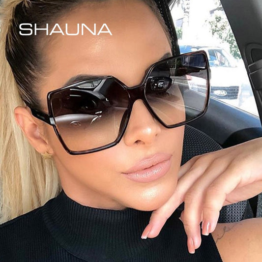 SHAUNA 16 Colors Oversize Square Sunglasses Women Brand Designer Retro Shades Men UV400