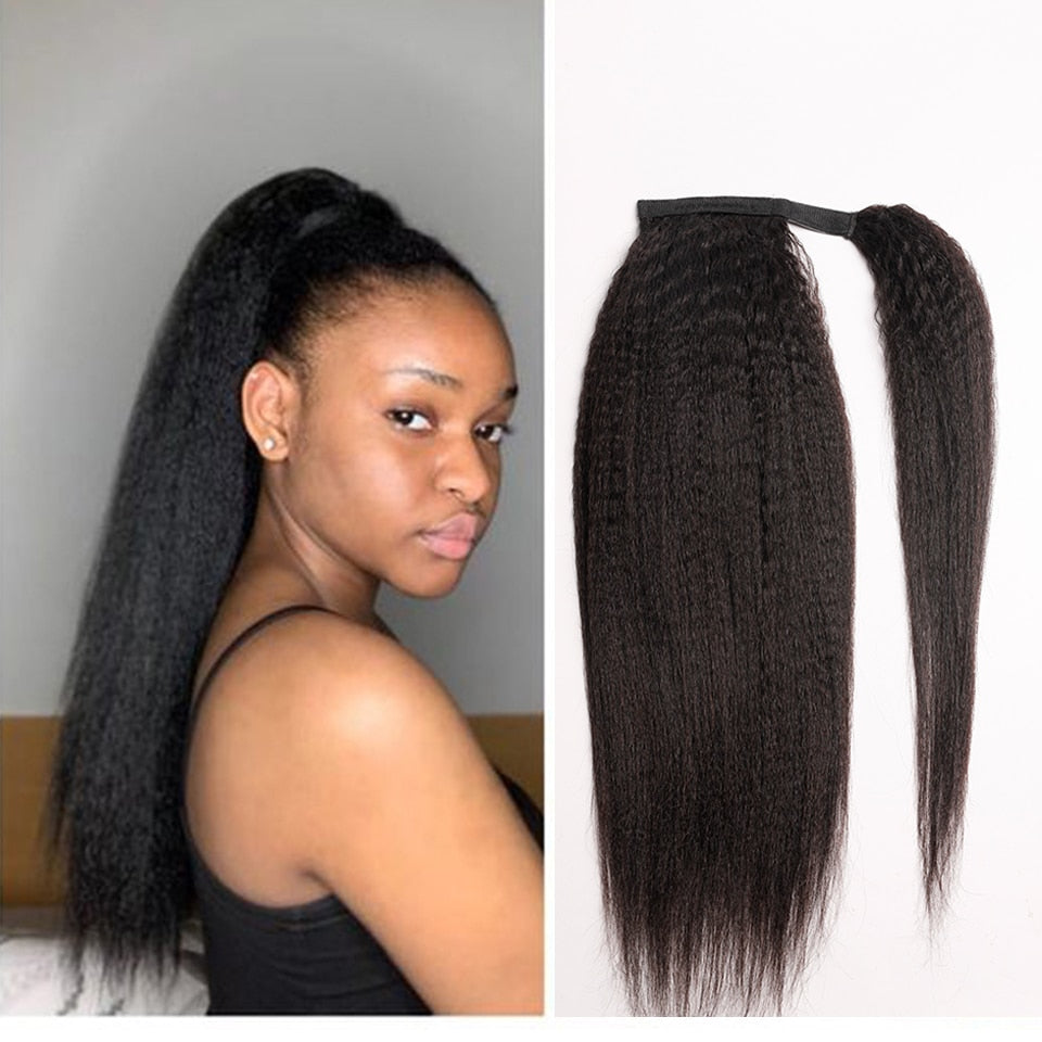 Wrap Around Ponytail Human Hair Brazilian Body Wave Pony Tail Remy Hair Clip In Ponytail Extensions For Women 120g