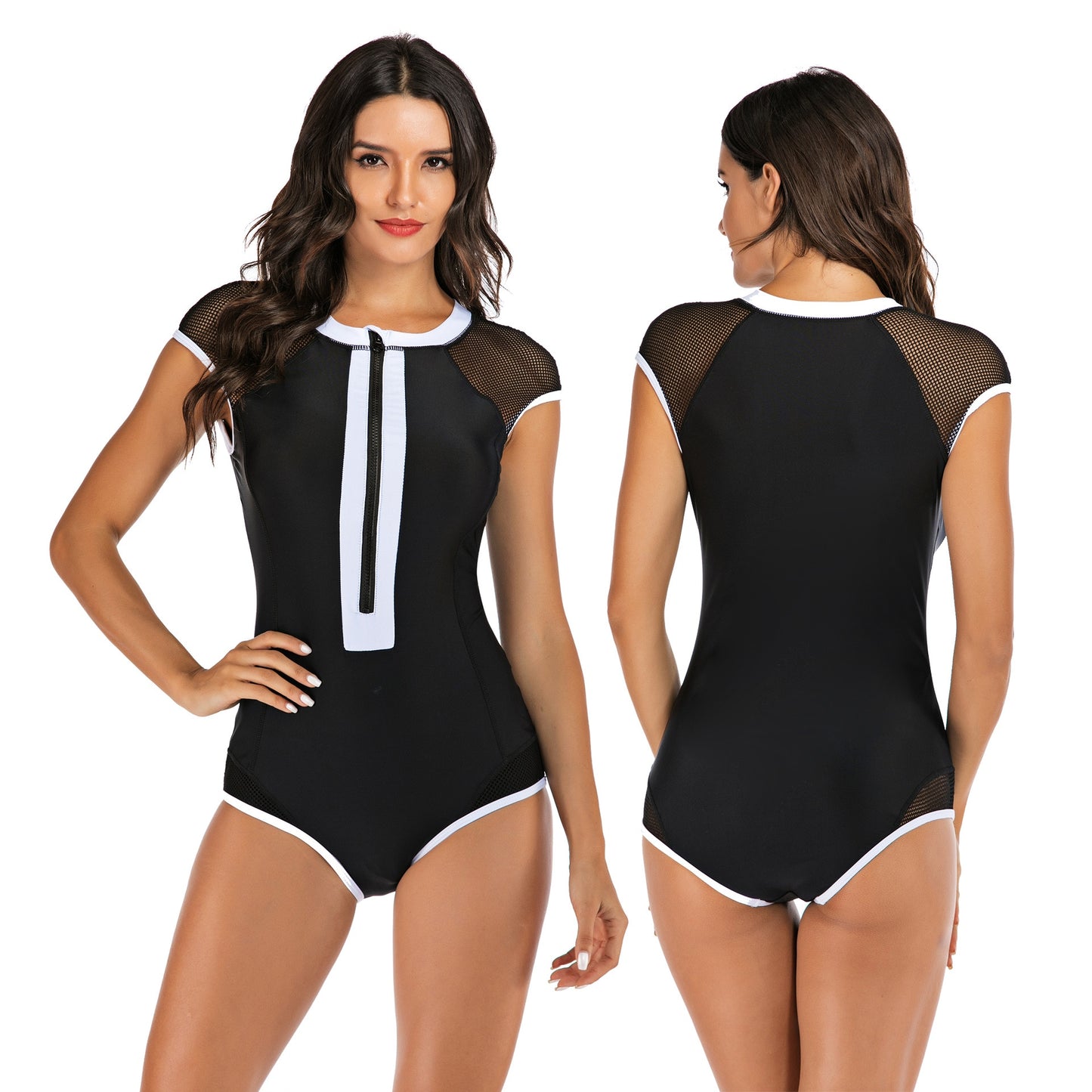 Sport One Piece Swimsuit Women 2022 Swimwear Plus Size Bathing Suits Swimming Suit For Ladies Beach Onepiece Surfing Swim Suit
