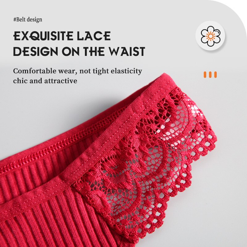 1Pieces/set Panties G-String Ladies Sexy Panties Ladies Ladies Thong Underwear Solid Color Comfortable Lace Edge Panties Lingeri