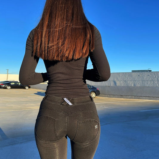 Melody Stretch Boyfriend Jean Straight Leg Jeans Womens Denim Skinny Black Pants Hip Capris Pencil Jeggings Femme Push Up