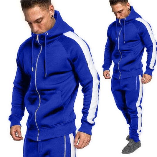 Men Tracksuits Outwear Hoodies Zipper Sportwear Sets Male Sweatshirts Cardigan Men Set Clothing Pants Plus Size