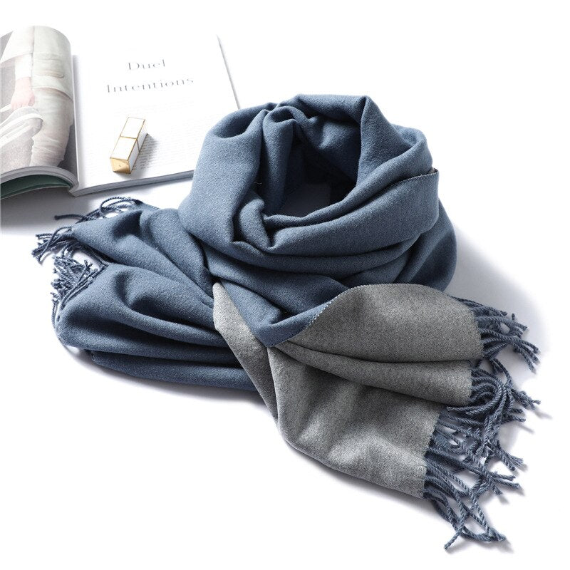 Winter Cashmere Scarf Women Thick Warm Shawls Wraps Lady Solid Scarves Fashion Tassels Pashmina Blanket quality foulard 2021 New