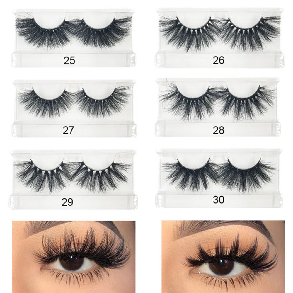 8D Mink Eyelashes Box Package Bulk Natural Long Colored 25MM 5D 3D Mink Lashes Wholesale Beauty False Eyelashes Extension Makeup