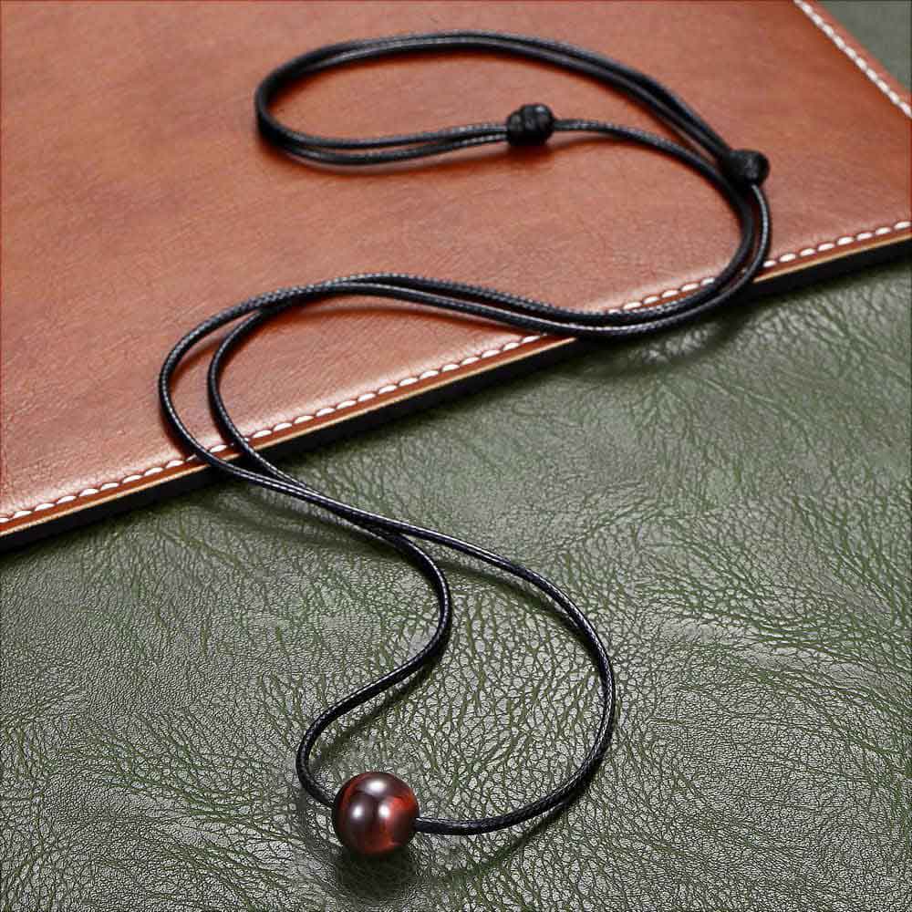 Natural Stone Leather Necklace Choker for Men Boys Single Bead Lava Tiger Eye Lapis Lazuli Adjustable Jewelry Dropshipping DNM25