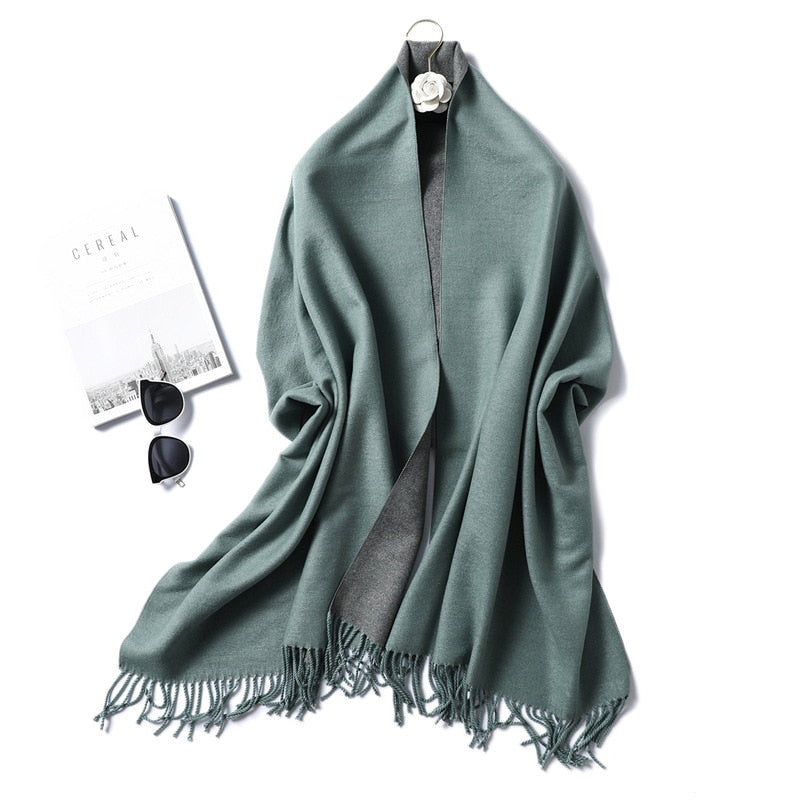 Winter Cashmere Scarf Women Thick Warm Shawls Wraps Lady Solid Scarves Fashion Tassels Pashmina Blanket quality foulard 2021 New