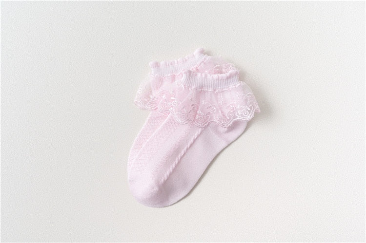 1 to 12 Years Children Lace Socks Girls Cotton Spring Autumn Summer Mesh Princess Short Dance Socks Thin Kids Toddlers Socks