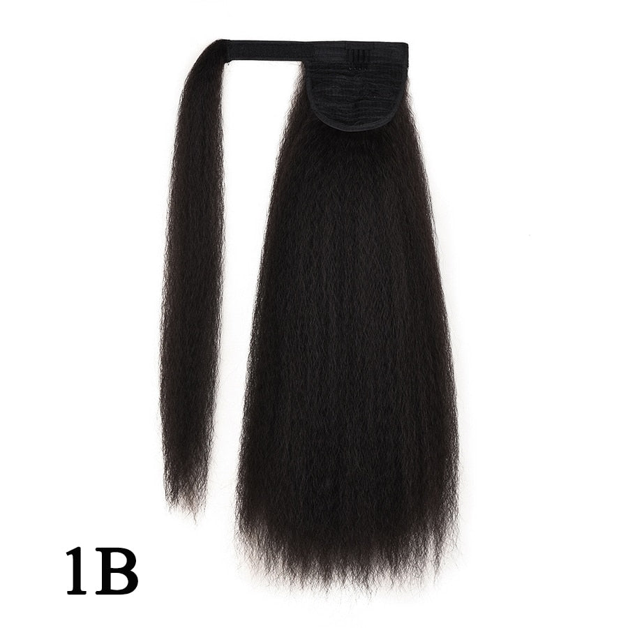 Synthetic Long Afro Kinky Curly Ponytail Synthetic Hair Pieces Natural Drawstring Ponytail Hair Extensions False Hair Pieces