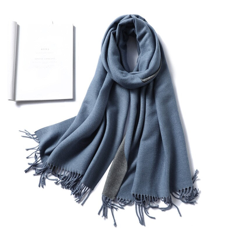 Winter Cashmere Scarf Women Thick Warm Shawls Wraps Lady Solid Scarves Fashion Tassels Pashmina Blanket quality foulard 2021 New