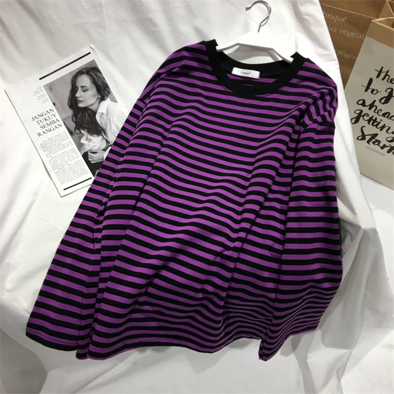 Neploe 2022 Autumn Striped Sweaters Medium-long Causal Pullovers Thin O-neck Top Korean Streetwear Plus Size Women Clothes