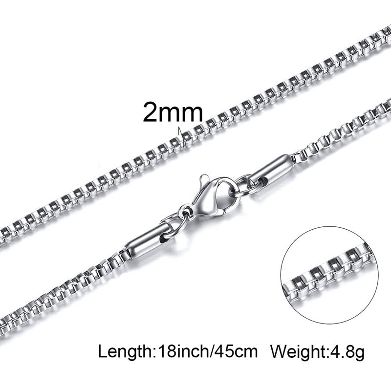 MEN NECKLACE SILVERLY BOX ROPE ROLO SNAKE LINK CHAIN STAINLESS STEEL CHOKER MEN UNISEX JEWELRY 1 TO 4MM WITH 18 TO 24 INCH