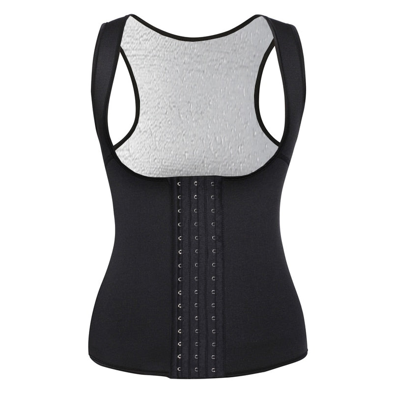 New Women Waist Trainer Corset Weight Loss Slimming Shirt Silver Coating Sauna Sweat Vest Workout Body Shaper Tank Top Shapewear