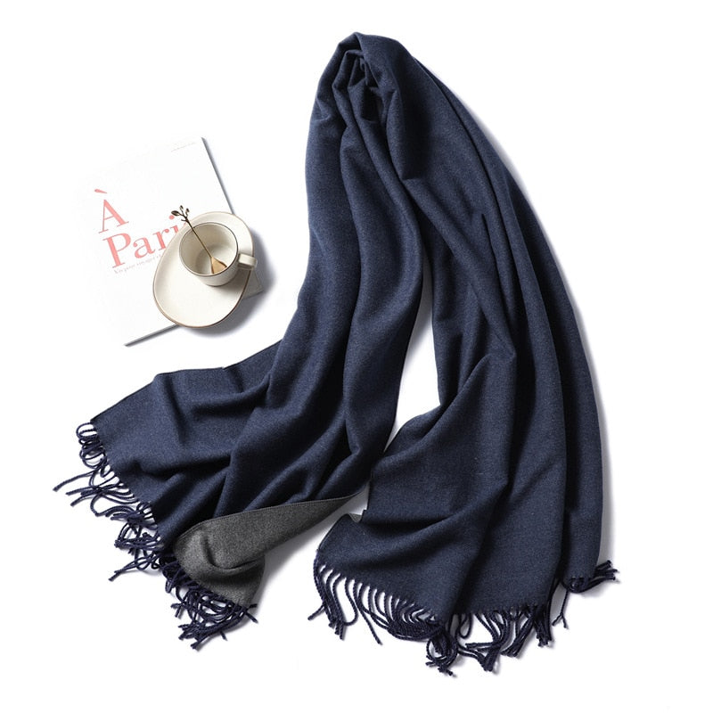 Winter Cashmere Scarf Women Thick Warm Shawls Wraps Lady Solid Scarves Fashion Tassels Pashmina Blanket quality foulard 2021 New