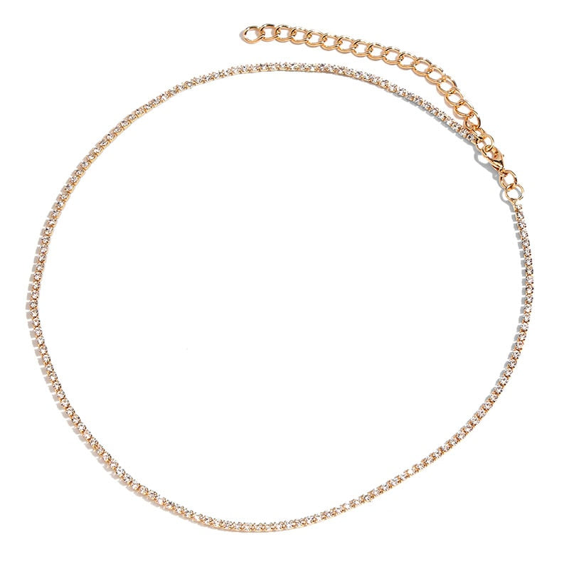 Iced Out Crystal Ankh Cross Pendant Tennis Necklace For Women Shining Butterfly Rhinestone Clavicle Chain Choker 2021 New Jewely