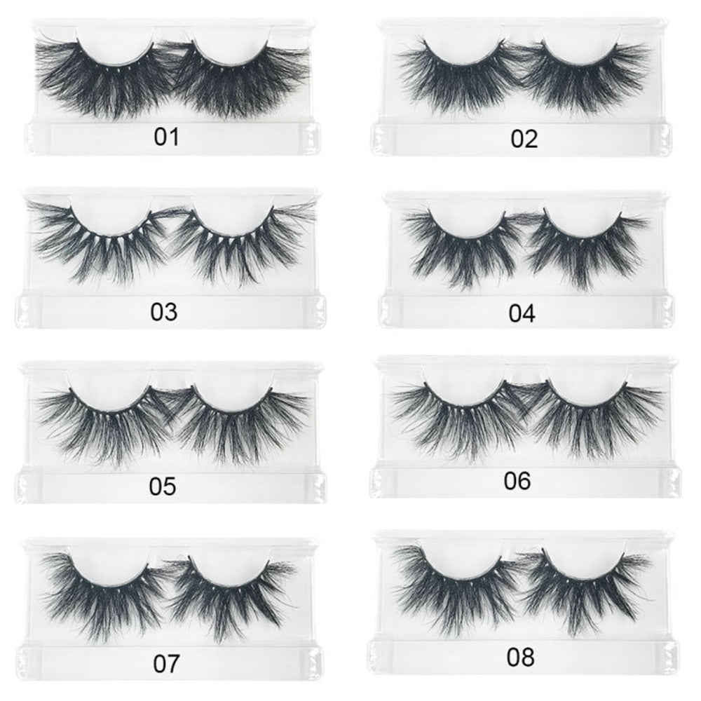 8D Mink Eyelashes Box Package Bulk Natural Long Colored 25MM 5D 3D Mink Lashes Wholesale Beauty False Eyelashes Extension Makeup