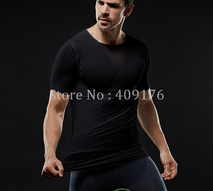 Men Slimming Shaper Posture Tops Male Belly Abdomen Corrector Compression Body Building Chest Tummy Shirt