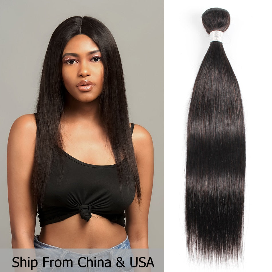 Bundles with Closure 4x1 Lace Closure Middle Part Black Color Indian Straight Remy Human Hair Short Bob Style BOBBI COLLECTION