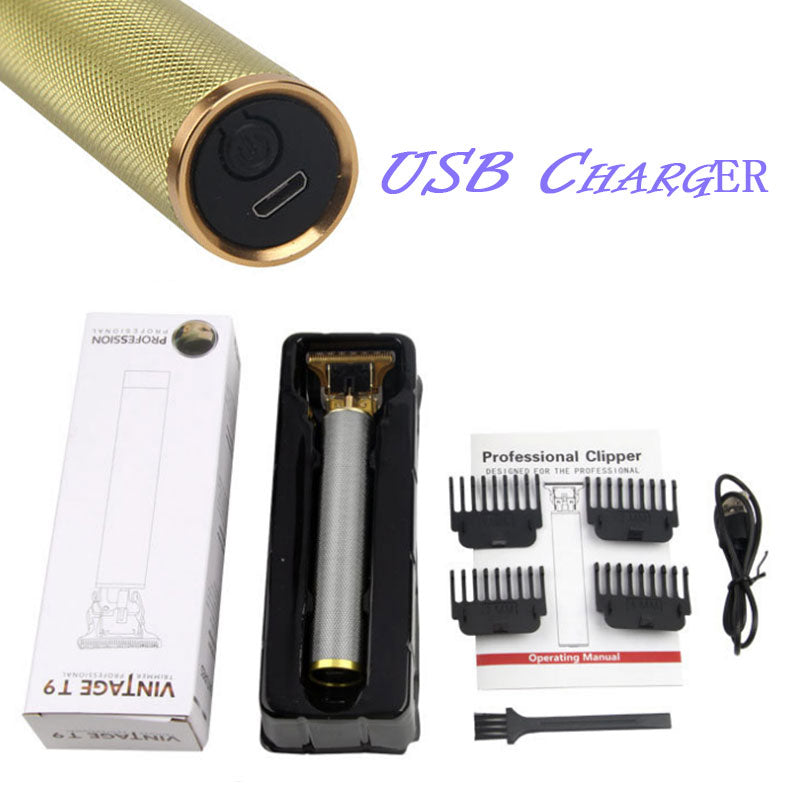 Rechargeable barber metal shell hair trimmer professional for men electric beard clipper full body facial hair cutting machine