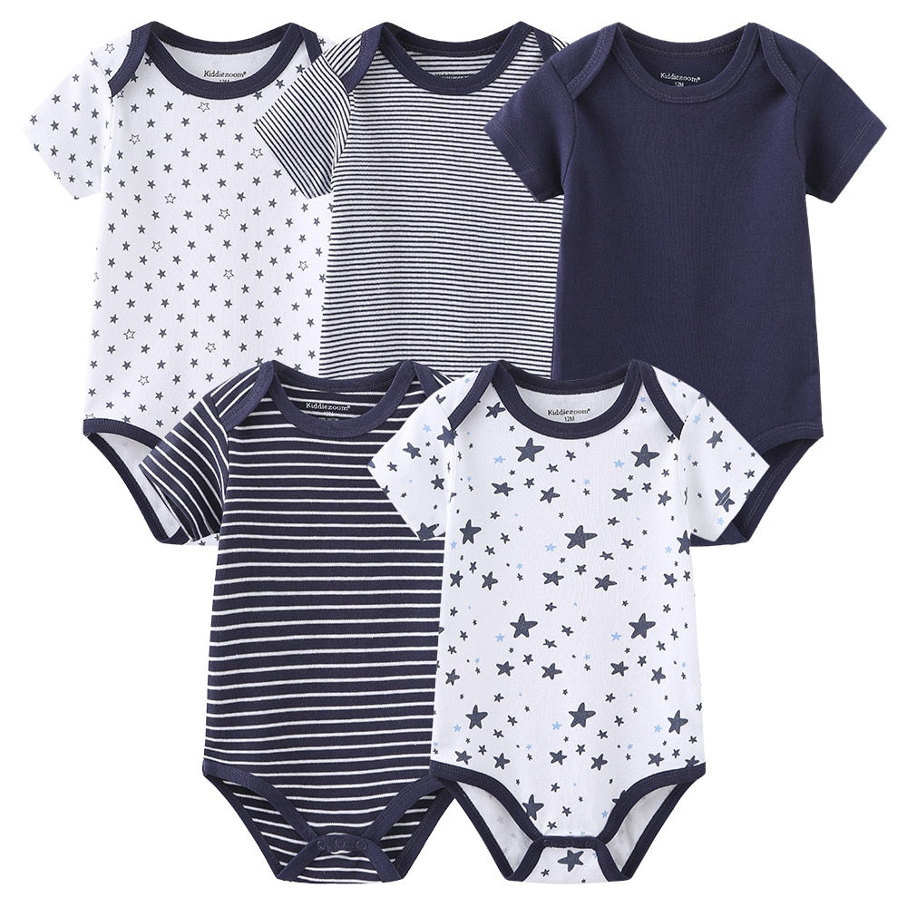 Baby Boy Clothes 5Pcs Set Cotton Short Sleeve Newborn Girl Bodysuit Jumpsuit Costume Ropa de bebe Baby Pajama Fashion body gifts