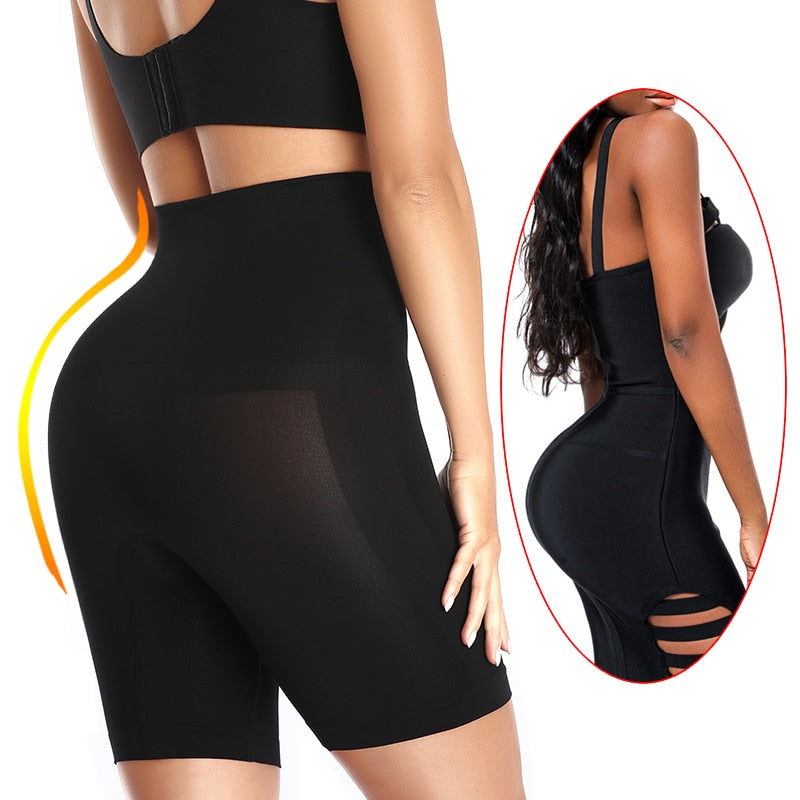 2020 Womens High Waist Non-slip Shaper Shorts Large Plus Size Shapewear Underwear Trainer Slimming Pants Panties with Silicone