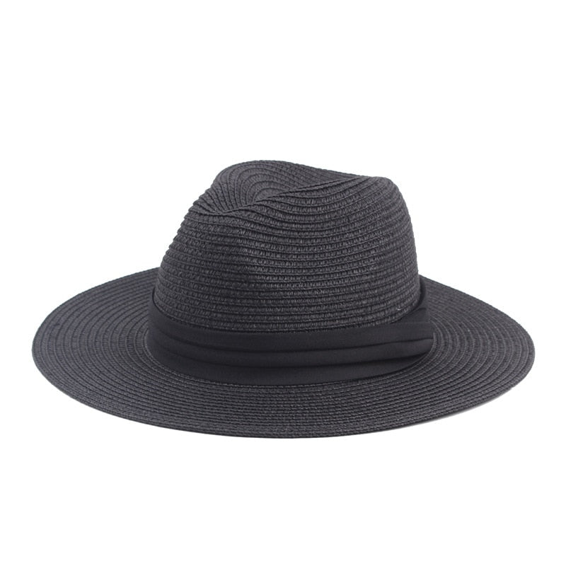 HOAREE Vintage Panama Hat Men Straw Fedora Male Sun hat Women Summer Beach British Style Chapeau Jazz Trilby Cap Sombrero