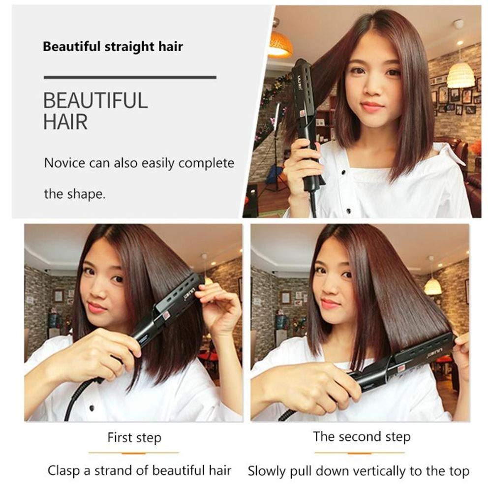 Four-gear Hair Straightener Tourmaline Ceramic Flat Iron Ionic Steam Hair Straightener Vapor Straightening Irons Widen panel