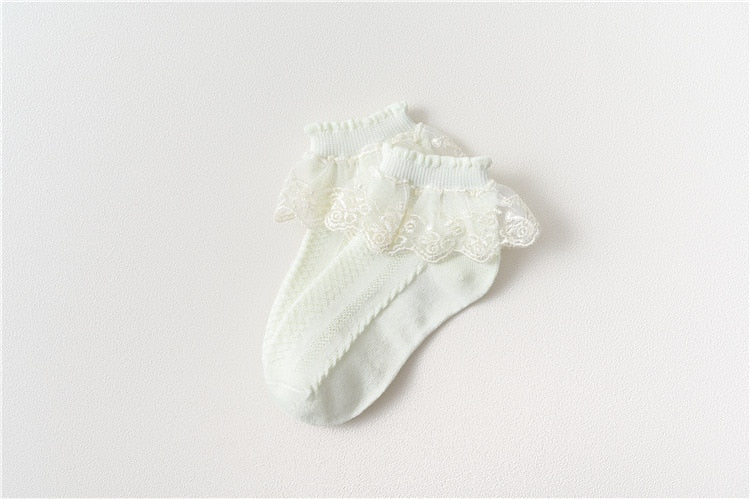 1 to 12 Years Children Lace Socks Girls Cotton Spring Autumn Summer Mesh Princess Short Dance Socks Thin Kids Toddlers Socks