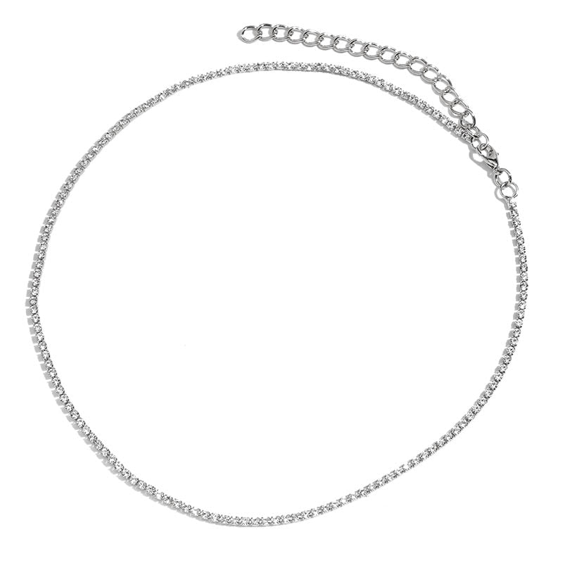 Iced Out Crystal Ankh Cross Pendant Tennis Necklace For Women Shining Butterfly Rhinestone Clavicle Chain Choker 2021 New Jewely