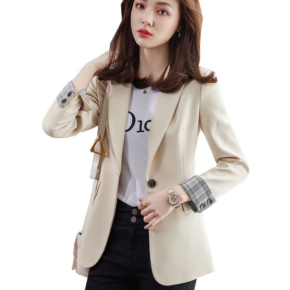 HIGH QUALITY Fashion 2020 Design Blazer Jacket Women&#39;s Green Black Blue Solid Tops For Office Lady Wear Size S-4XL