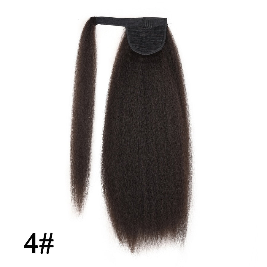 Synthetic Long Afro Kinky Curly Ponytail Synthetic Hair Pieces Natural Drawstring Ponytail Hair Extensions False Hair Pieces