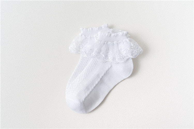 1 to 12 Years Children Lace Socks Girls Cotton Spring Autumn Summer Mesh Princess Short Dance Socks Thin Kids Toddlers Socks