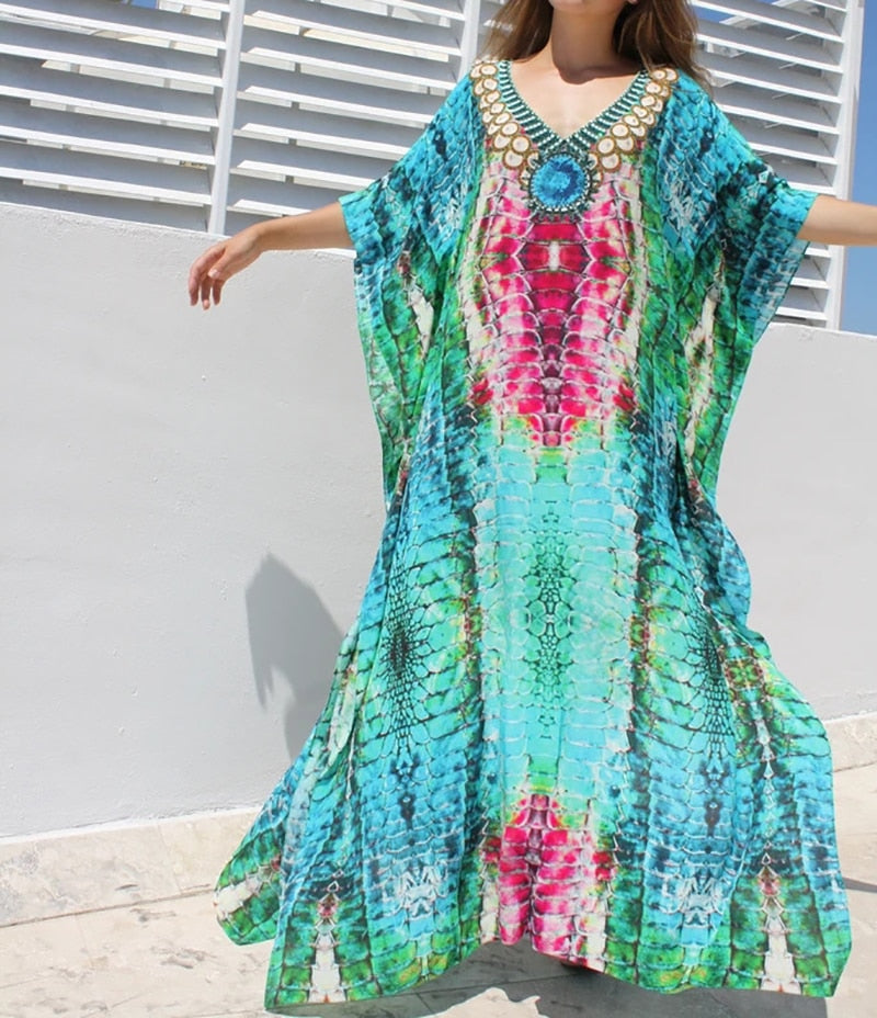 New Maxi Beach Boho Dress Plus Size Beach Cover Up Pareos De Playa Mujer 2022 Robe De Plage Bikini Cover Up Beachwear Sarong