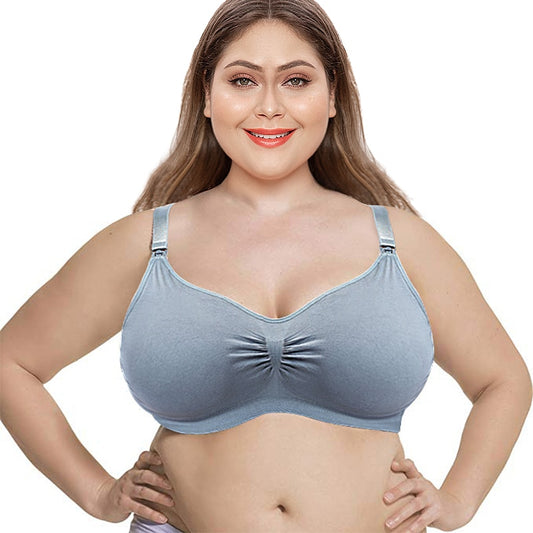 SEXYWG Women's Breathable Supportive Plus Size Cotton Maternity Nursing Front Open Breathable Pregnant Breastfeeding Bra XL-3XL