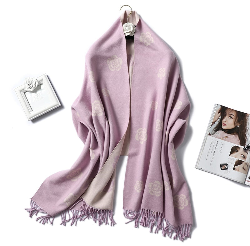 Winter Cashmere Scarf Women Thick Warm Shawls Wraps Lady Solid Scarves Fashion Tassels Pashmina Blanket quality foulard 2021 New