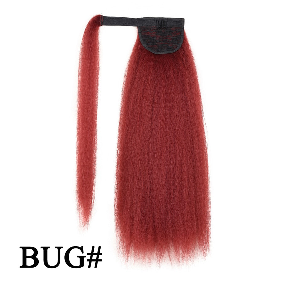 Synthetic Long Afro Kinky Curly Ponytail Synthetic Hair Pieces Natural Drawstring Ponytail Hair Extensions False Hair Pieces