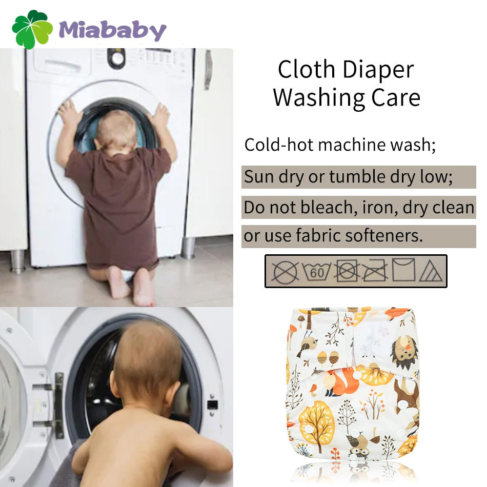 Miababy Hook&amp;Loop OS Pocket Cloth Diaper,with one pockets,waterproof and breathable,for 3-15 kg baby