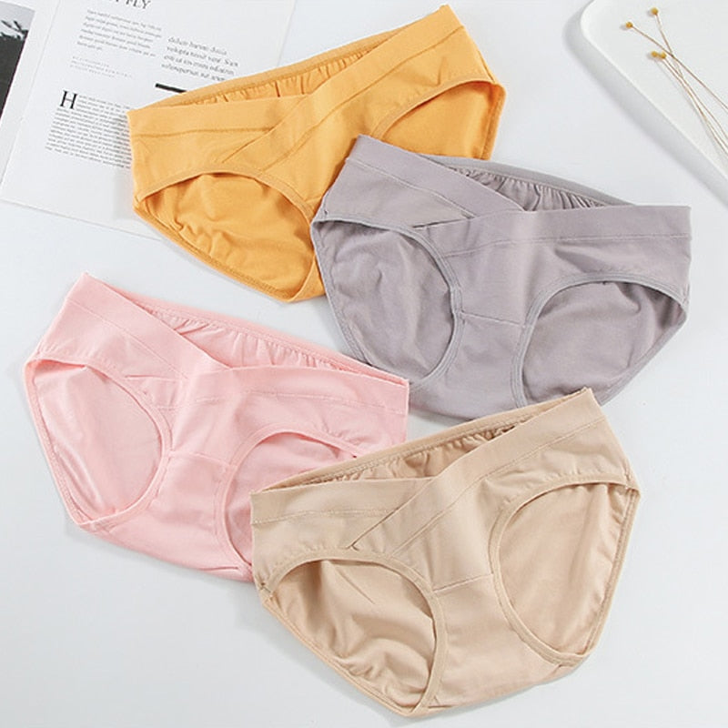 Women Clothing Pregnant Cotton U-Shaped Low-waist Underwear Seamless Soft Care Abdomen Underwear Pregnancy Postpartum MomPanties