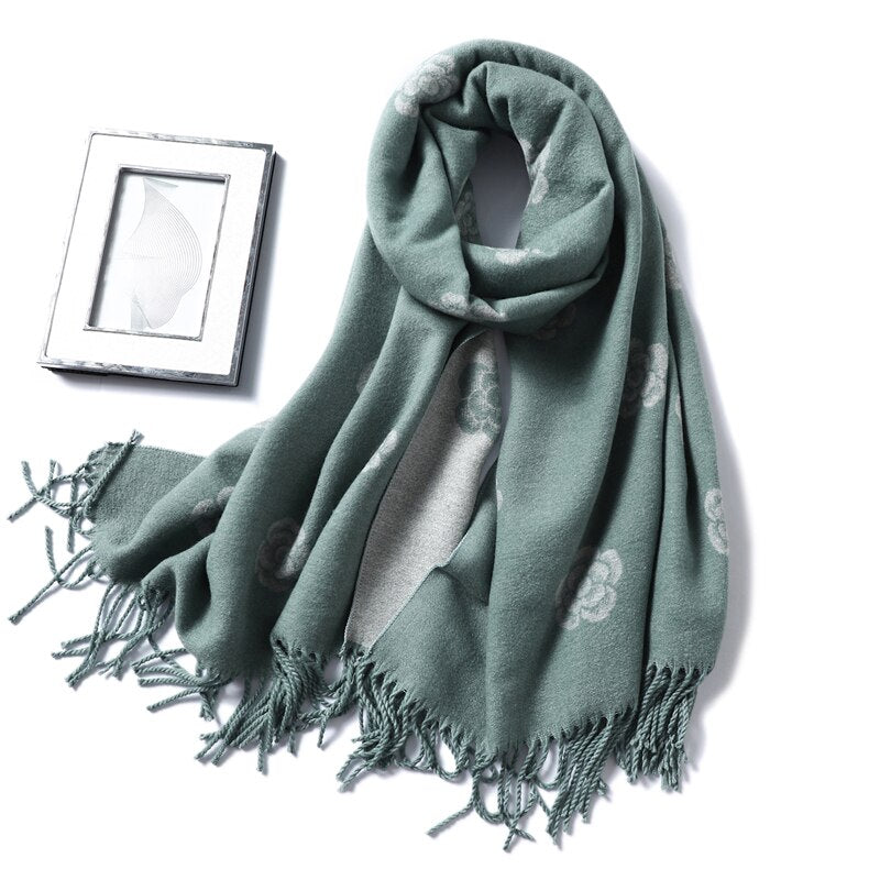 Winter Cashmere Scarf Women Thick Warm Shawls Wraps Lady Solid Scarves Fashion Tassels Pashmina Blanket quality foulard 2021 New