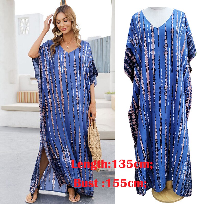 New Maxi Beach Boho Dress Plus Size Beach Cover Up Pareos De Playa Mujer 2022 Robe De Plage Bikini Cover Up Beachwear Sarong