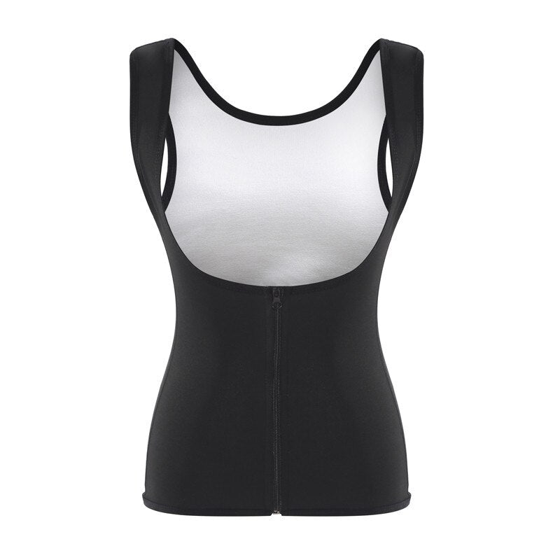 New Women Waist Trainer Corset Weight Loss Slimming Shirt Silver Coating Sauna Sweat Vest Workout Body Shaper Tank Top Shapewear