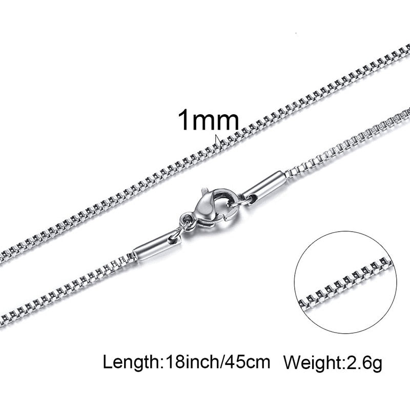 MEN NECKLACE SILVERLY BOX ROPE ROLO SNAKE LINK CHAIN STAINLESS STEEL CHOKER MEN UNISEX JEWELRY 1 TO 4MM WITH 18 TO 24 INCH