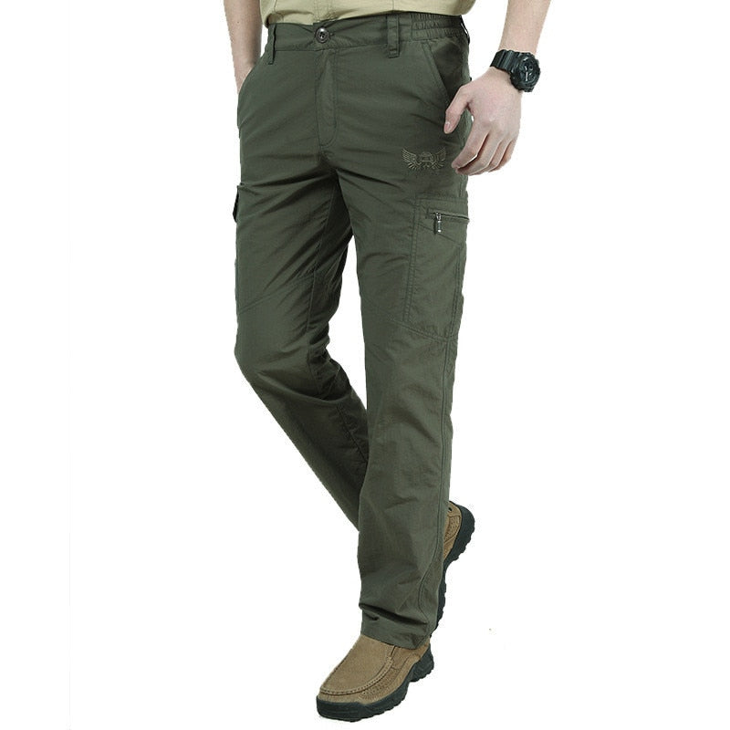 Men&#39;s Military Style Cargo Pants Men Summer Waterproof Breathable Male Trousers Joggers Army Pockets Casual Pants Plus Size 4XL