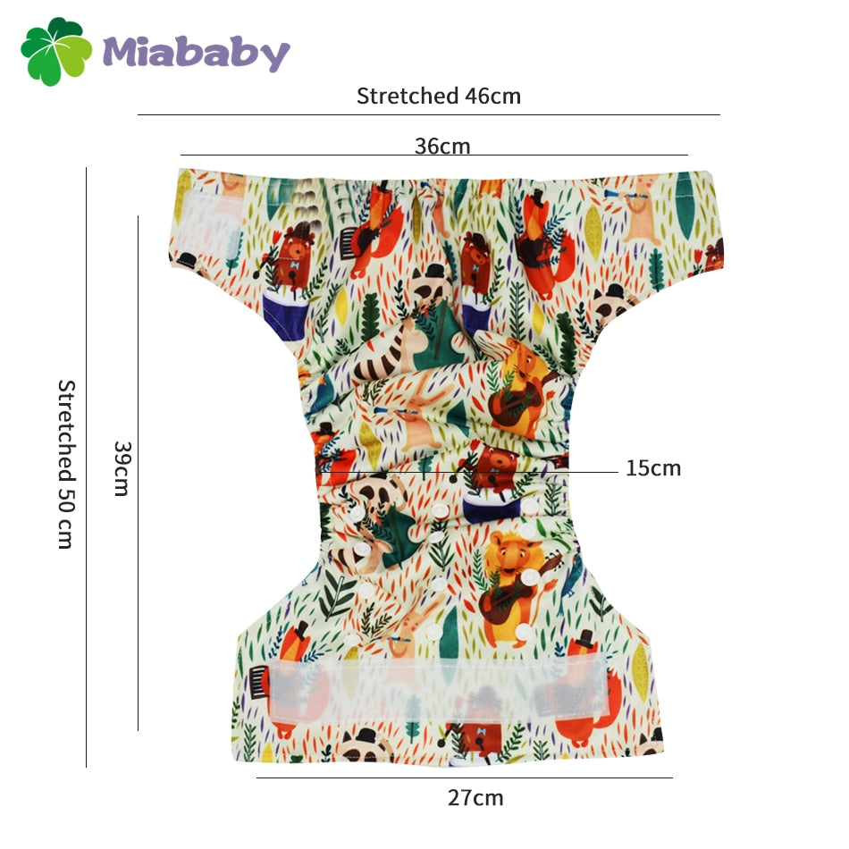 Miababy Hook&amp;Loop OS Pocket Cloth Diaper,with one pockets,waterproof and breathable,for 3-15 kg baby