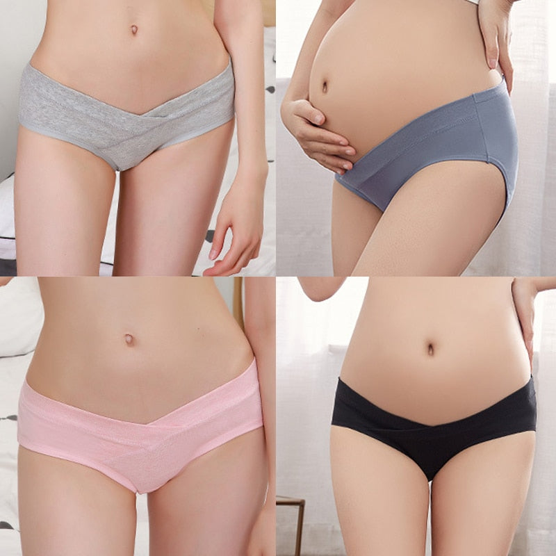 Women Clothing Pregnant Cotton U-Shaped Low-waist Underwear Seamless Soft Care Abdomen Underwear Pregnancy Postpartum MomPanties