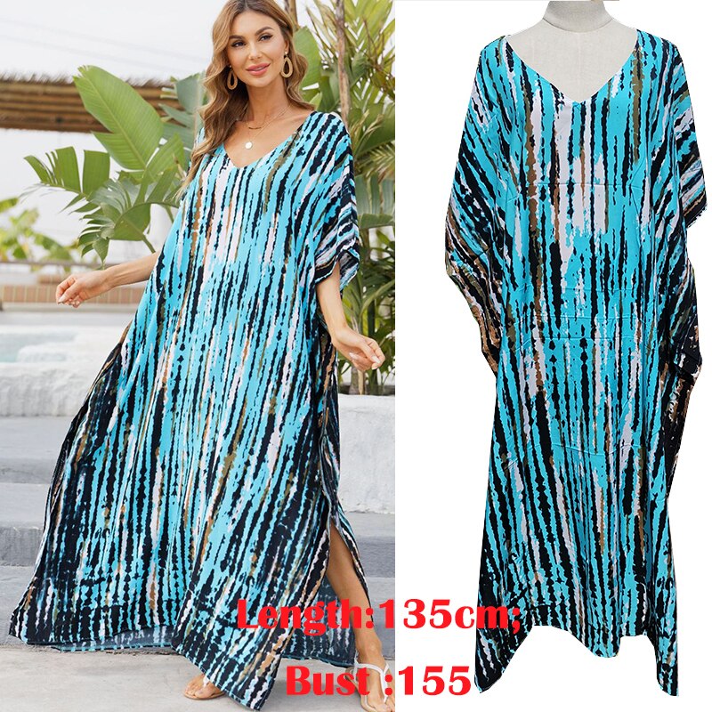 New Maxi Beach Boho Dress Plus Size Beach Cover Up Pareos De Playa Mujer 2022 Robe De Plage Bikini Cover Up Beachwear Sarong