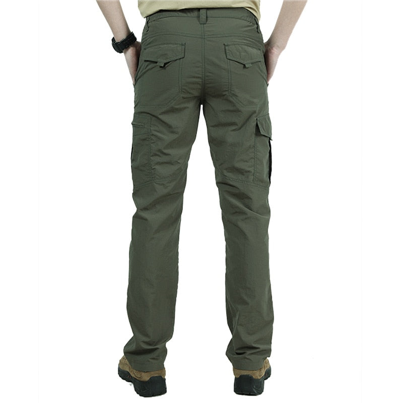 Men&#39;s Military Style Cargo Pants Men Summer Waterproof Breathable Male Trousers Joggers Army Pockets Casual Pants Plus Size 4XL