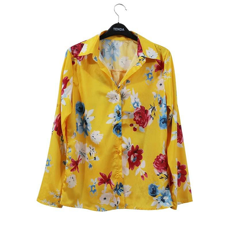 Long Sleeve Women Blouses 2021 Plus Size Turn-down Collar Blouse Shirt Casual Tops Elegant Work Wear Chiffon Shirts 5XL