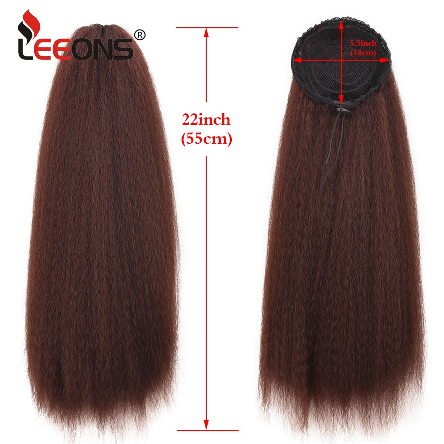 Synthetic Long Afro Kinky Curly Ponytail Synthetic Hair Pieces Natural Drawstring Ponytail Hair Extensions False Hair Pieces