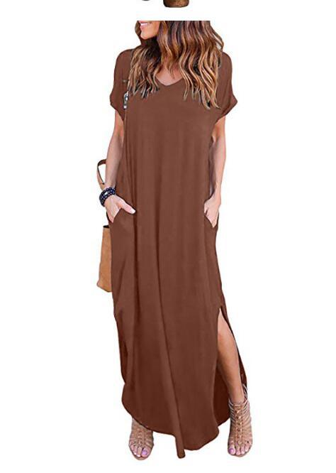 Plus Size 5XL Sexy Women Dress Summer Solid Casual Short Sleeve Maxi Dress For Women Long Dress Vestidos Lady Dresses Oversized