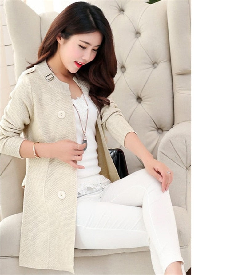 2020 New Fashion Autumn Spring Women Sweater Cardigans Casual Warm Long Design Female Knitted Coat Cardigan Sweater Lady L63